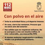 El 1-1-2 de la Región de Murcia aconseja precaución por la alta concentración de polvo sahariano